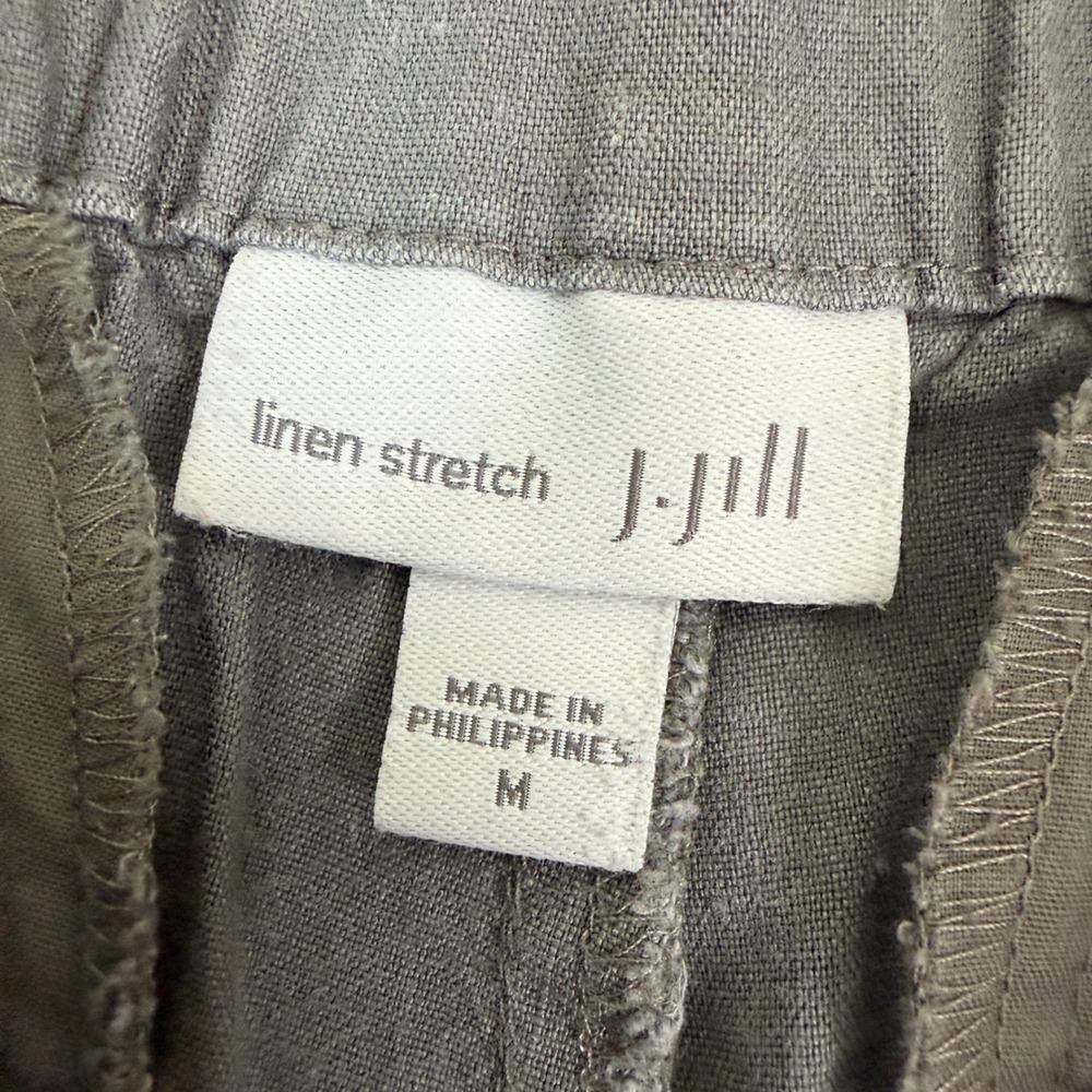 J. Jill Medium Gray Linen Stretch Pull On Pants Preppy Flowy Professional‎ Teach - Picture 3 of 11